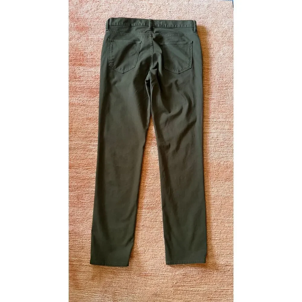 Banana Republic Men’s Slim Fit Stretch Pants Olive Green Waist 33 Inseam 34